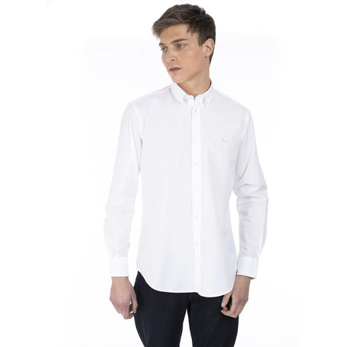 Camicia uomo in cotone a tinta unita Bianco HARMONT & BLAINE- Francavilla Moda